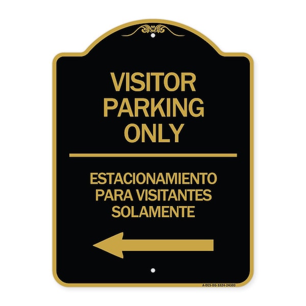 Bilingual Reserved Parking Visitor Parking Only Estacionamiento Para Visitantes, A-DES-BG-1824-24303